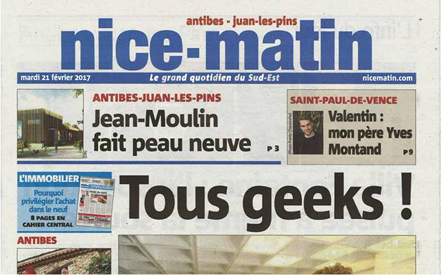 La UNE + une pleine page de Nice-Matin !